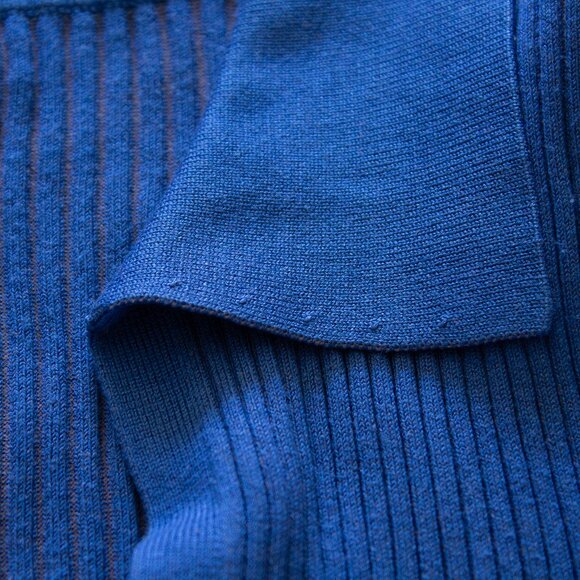 SGW - Royal Blue Polo Collar Short Sleeve Sleeve Knitwear Sweater - Womens S - Picture 3 of 4